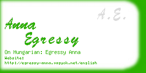 anna egressy business card